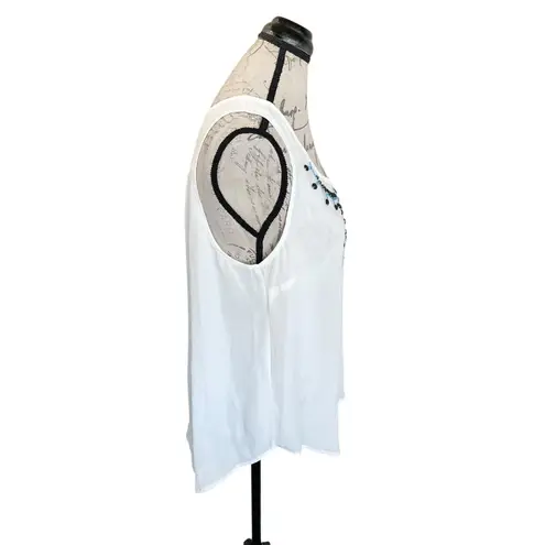 Three Pink Hearts Womens Blouse Sz XL Beaded Rhinestone Retro Hipster Boho Chic