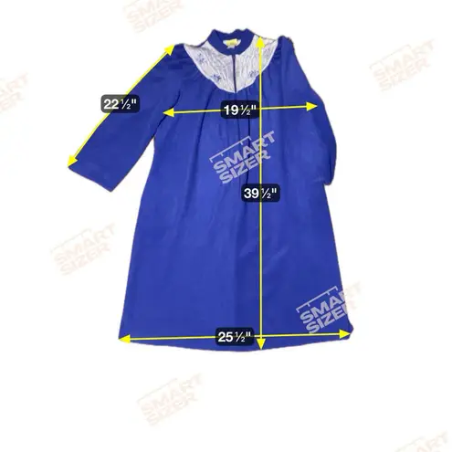 Sears At Home Wear Purple Nightgown, House Coat with Embroidery, Vintage Zip Up Blue Size undefined