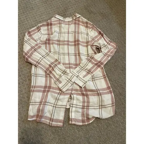 Thread and Supply  White & Maude Plaid Button Down Long Sleeve Top M