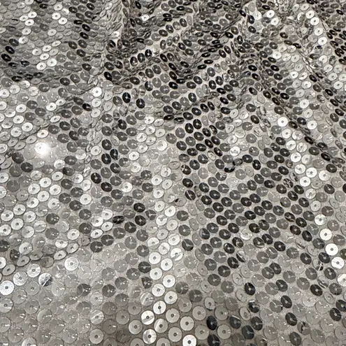 Criscione New York Vintage 80s Silver Sequins Skirt Elastic Waist size small Gray