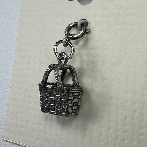 Longaberger Basket Large Market Basket Charm Antiqued Silver Tone NEW