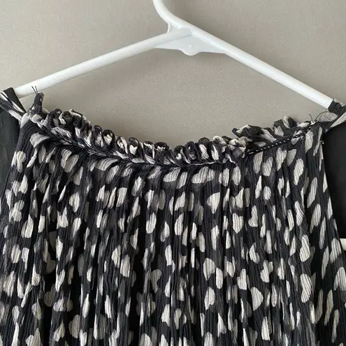 Leon Max Vintage sz 6 Y2K heart print 100% silk mini dress Black