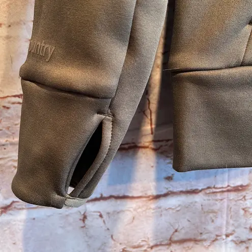 Back Country hoodie pullover pocket small olive green thumb holes snug fit - Image 5