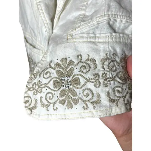 INC International Concepts Blazer Women’s White Linen Embroidery 2P Size undefined