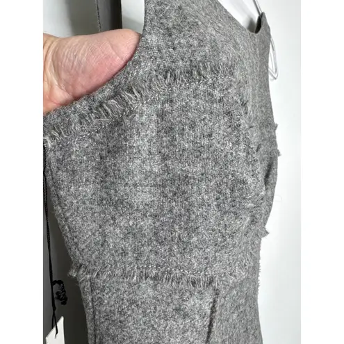 Susana Monaco 2000s Lambswool Gray Sheath Dress Fall Hoilday Sz 2