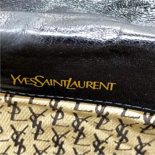 YSL Yves Saint Laurent Black Leather Clutch EUC