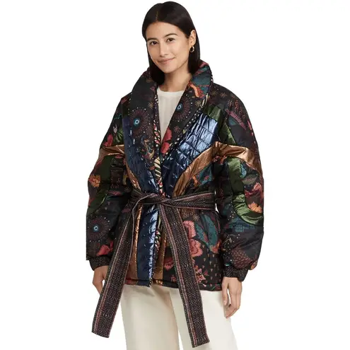 Farm Rio New Banana Leaf Reversible Puffer Jacket Oversized Sz M