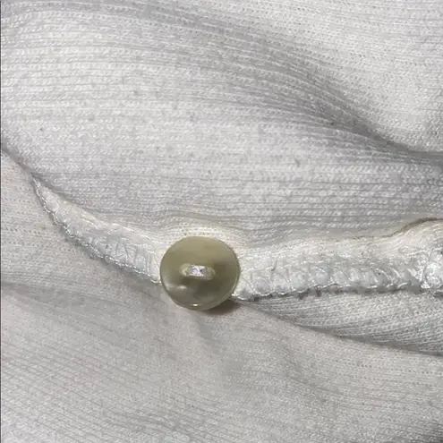 Tank top ribbed texture white working buttons at chest stretchy comfy size XL