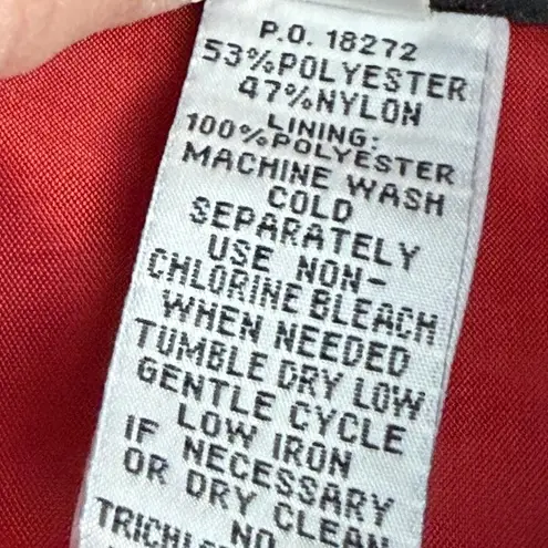 Alex Evenings Red Red Shantung Satin Wrap Blazer Top Bow Holiday Cocktail L