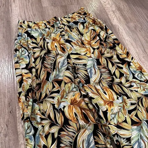 Panama Jack Women's Tropical Linen Blend Wide Leg Pants Multi-Color XS