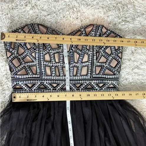 Blondie Nites by Stacy Sklar Strapless Embellished Formal Gown Black Size 11