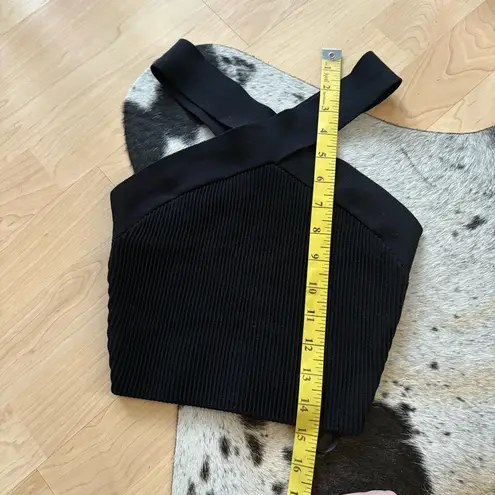 Babaton ARITZIA Black Sculpt Knit Criss Cross Cropped Ribbed Tank Top Size XS