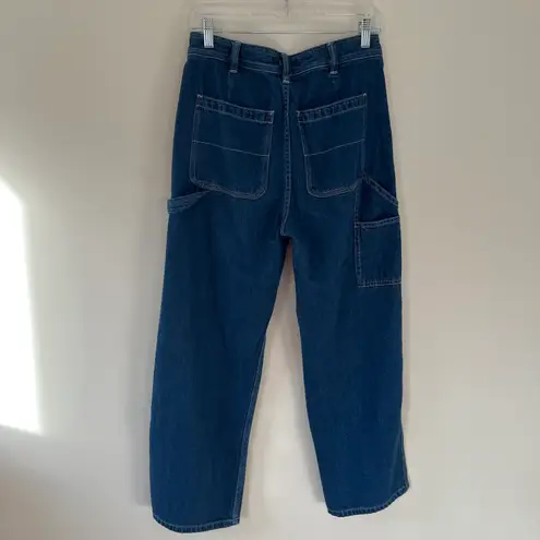 Free People High Rise Utility Straight Leg Relaxed Button Fly Carpenter Jeans