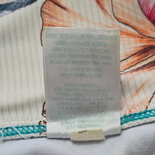 Kona Sol  Brown Floral Ribbed Swim Beach Cheeky Flirty Boho Bikini Bottom Large