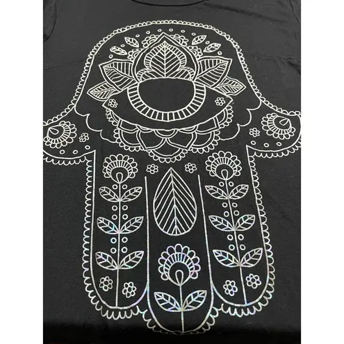 Awake graphic tee black t-shirt size S Hamsa Hand Eye Protection Symbol Rayon