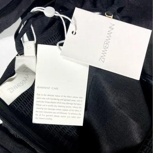 Zimmermann Golden Belted Linen Jumpsuit Black Size US 4 NWT 5036USS245