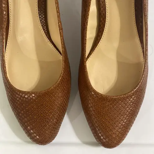 Ralph Lauren New Lauren  Harper brown snakeskin effect almond toe pumps size 8