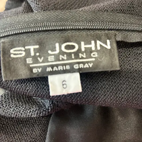 St. John Evening Knit Dress Embellished Cocktail Party Dress Size 6