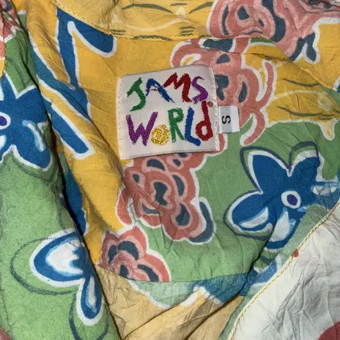 Jams World Vintage Aloha Hawaiian Floral Shirt Button Top Blouse Small *READ*