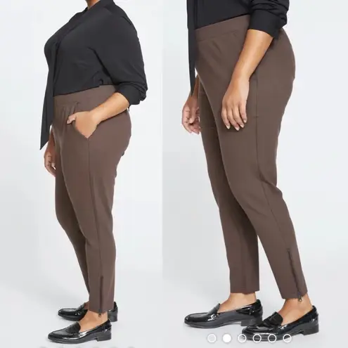 Universal Standard Moro Pocket Signature Ponte Pants With Zipper Earth Brown
