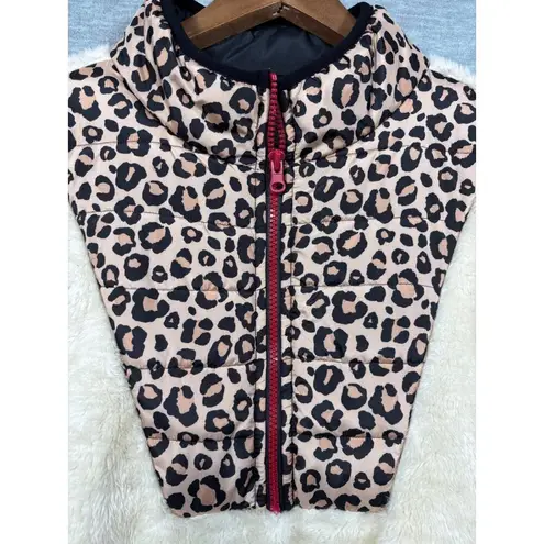 BKE Womens Sherpa Fleece Leopard Print Quarter Zip Pullover Sz M
