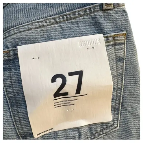 RE/DONE 70s High-Rise Split Hem Skinny Boot in "Opal Indigo" blue, W27, NWT