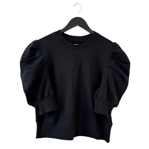 Soldout.NYC Large Just Enough Puff Short Sleeve Sweatshirt Black Fleece Crewneck