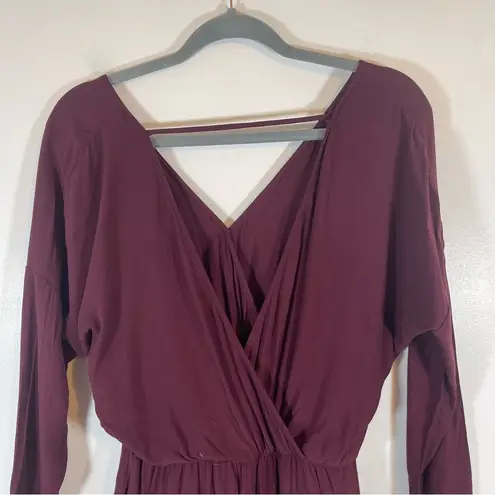 Nordstrom  ASTR Label Peek-a-Boo Lace Silk Blend Romper Cranberry Purple Size S