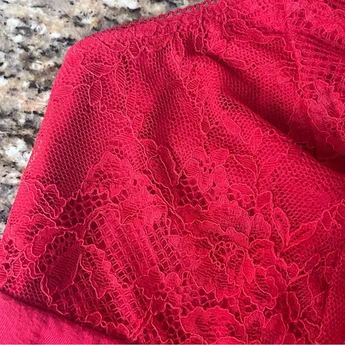 Soma Y2k Retro Red Lace Trim Camisole Blouse Witchy Vampy Goth Romantic Preppy S