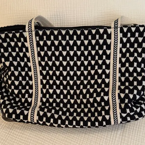 America & Beyond Midnight Butterflies Beaded Tote bag. Black