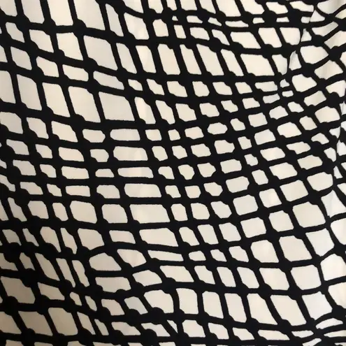 Jones New York Black and White Abstract Lines Print Dress Sz 12