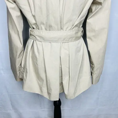 Massimo Dutti Sz S Mid-Length Equestrian Open-Front Tan Belted Trench Coat