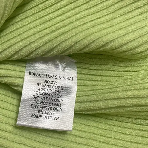 Jonathan Simkhai Jolene Faux Wrap Knit Skirt in Pear Green