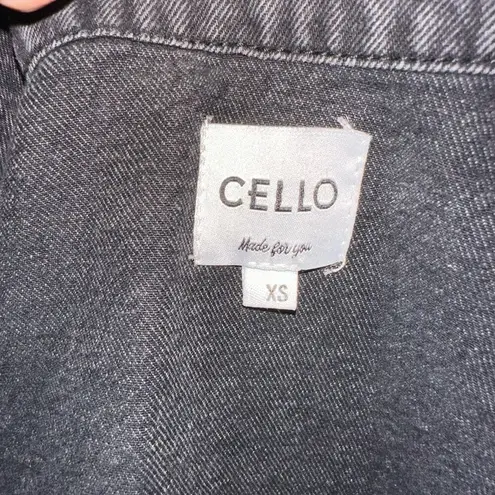 Cello  distressed rose embroidered XS basic denim jacket