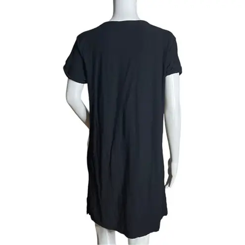 James Perse Dress Womens Large Black T-Shirt Jersey Knit Neutral Minimalist