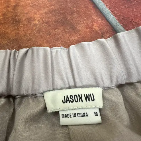 Jason Wu Silver Satin Stretch Pants Size Medium