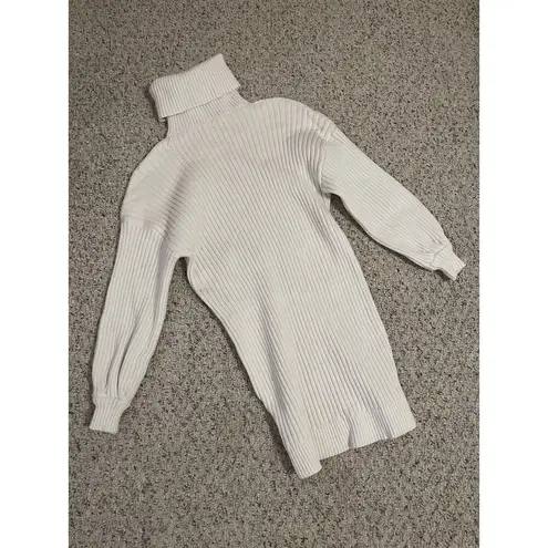 Cream Turtleneck Sweater Dress Small