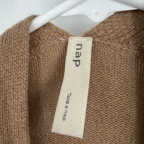Nap Womens M Long Wool Duster Cardigan Loungewear Boho Festival Lagenlook Resort Brown Size M