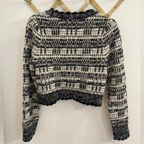 House Of Harlow 1960 Scalloped Hem Knit Sweater Small Black