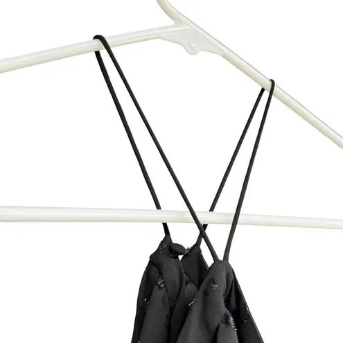 1. State Black Halter Long Sleeve  Black Halter Blouse with Tiered Balloon Size XS