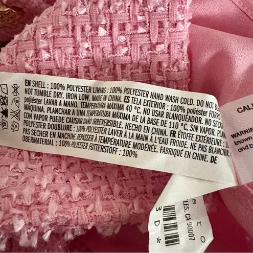 Endless Rose short sleeve tweed mini dress Pink Size M