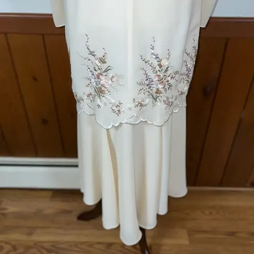 Elegant Vintage 1980s Nightworks Embroidered Mother of the Bride Dress! White Size 8
