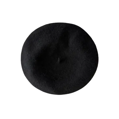 Global Accessories Wool Beret Annastina Black Nordic Icelandic Luxury Paris OS