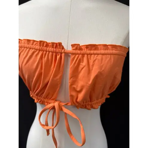 FP Toast Swim Ruffle Bandeau Bikini Top Nectarine Sz S Orange