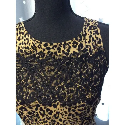 Ultra Pink Cheetah Print Animal sleeveless dress lace Medium M CUTE