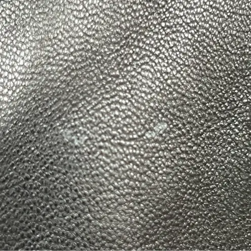 Black L Leather Women's blazer Jacket one button lined front pockets Size L