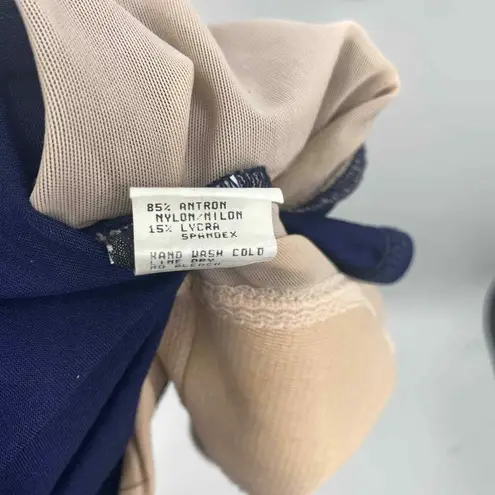 Slim Allure One Piece Swimsuit Womens 10 C+ Navy Blue Gold Nautical Medallion