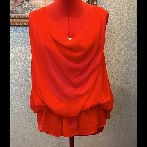 Timing  Grecian style cowl neck blouse with chain embellishments in back - Size S