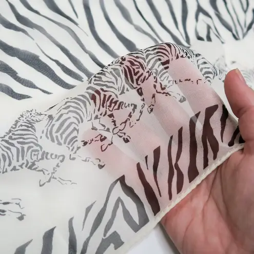 Vintage Running Zebras Sheer Chiffon Square Scarf Wraps