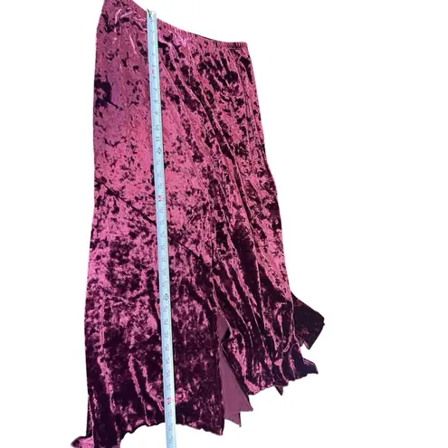Fashion Bug VTG Y2K 90s Crushed Velvet Gothic 2-Piece Set Skirt Set M Burgundy